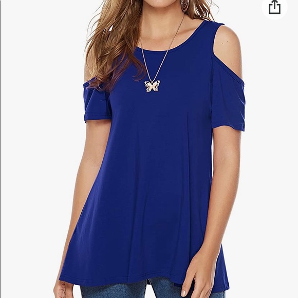 Casual Cold Shoulder Tunic Tops Loose Blouse Shirts (Brand new with tag) - Picture 1 of 7